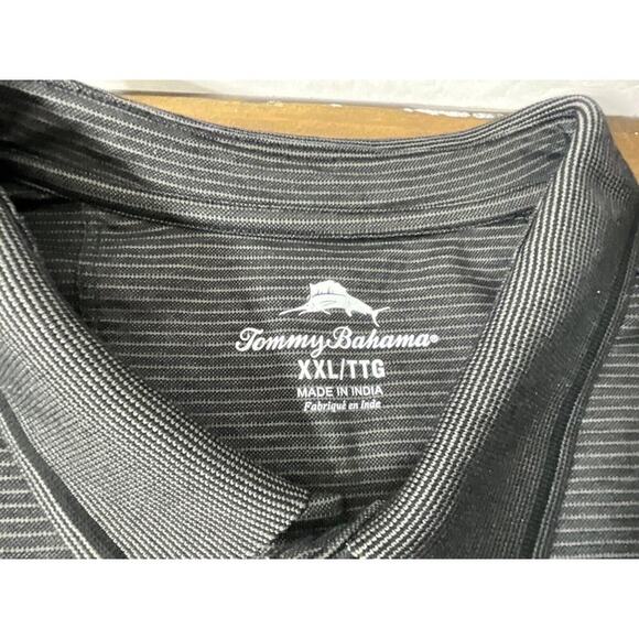 Tommy Bahama Mens Size 2XL Modal Striped Polo Shirt Dark Gray - Picture 3 of 7